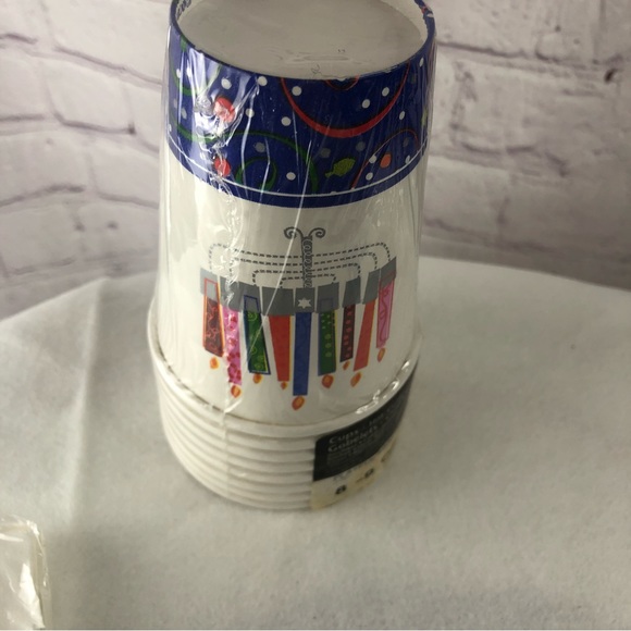 Hanukkah Chanukah Plates Napkins Cups Party Serves 8 “Playful Menorah” NEW - Picture 6 of 12